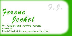 ferenc jeckel business card